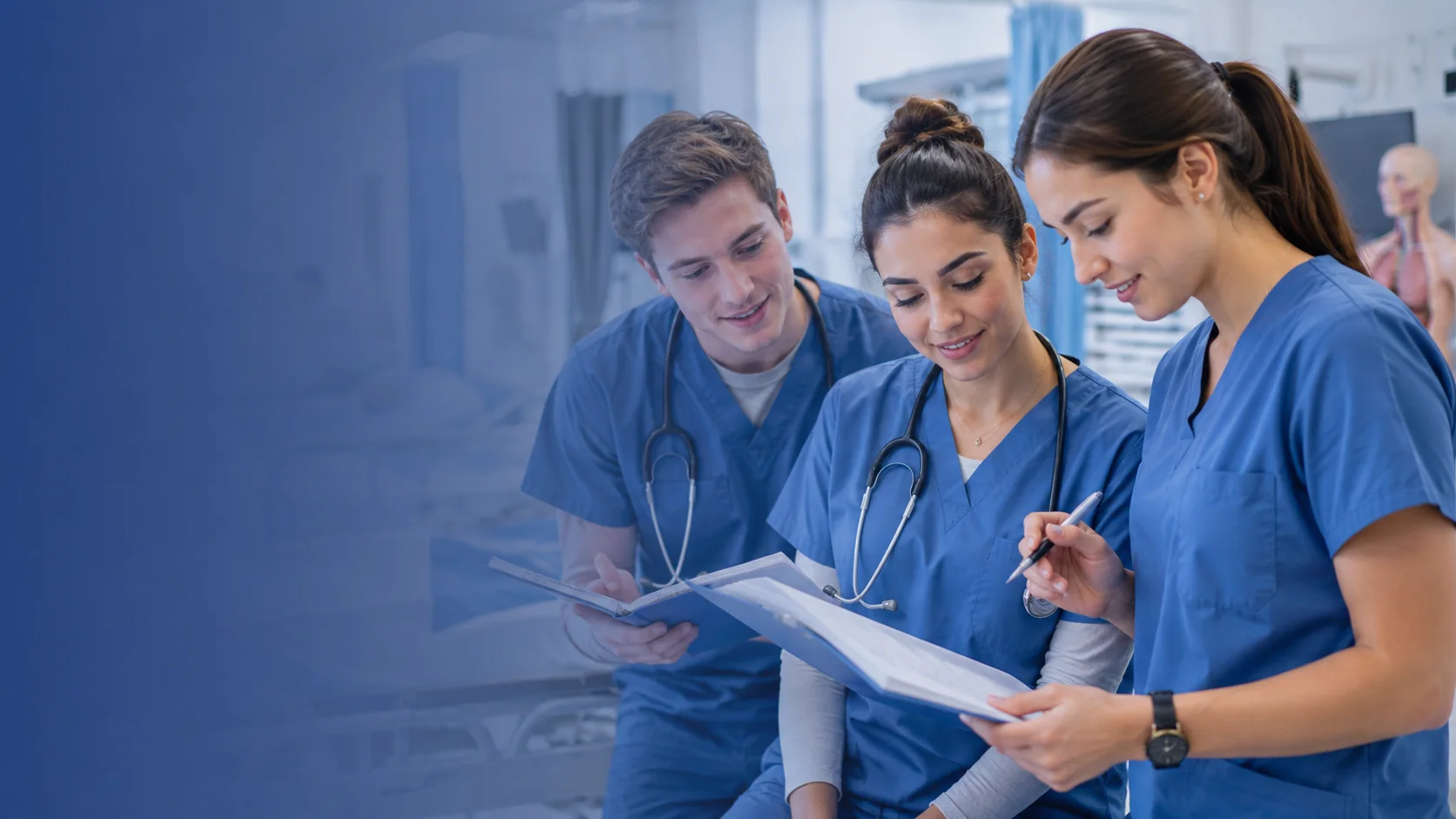 Nursing students and healthcare training